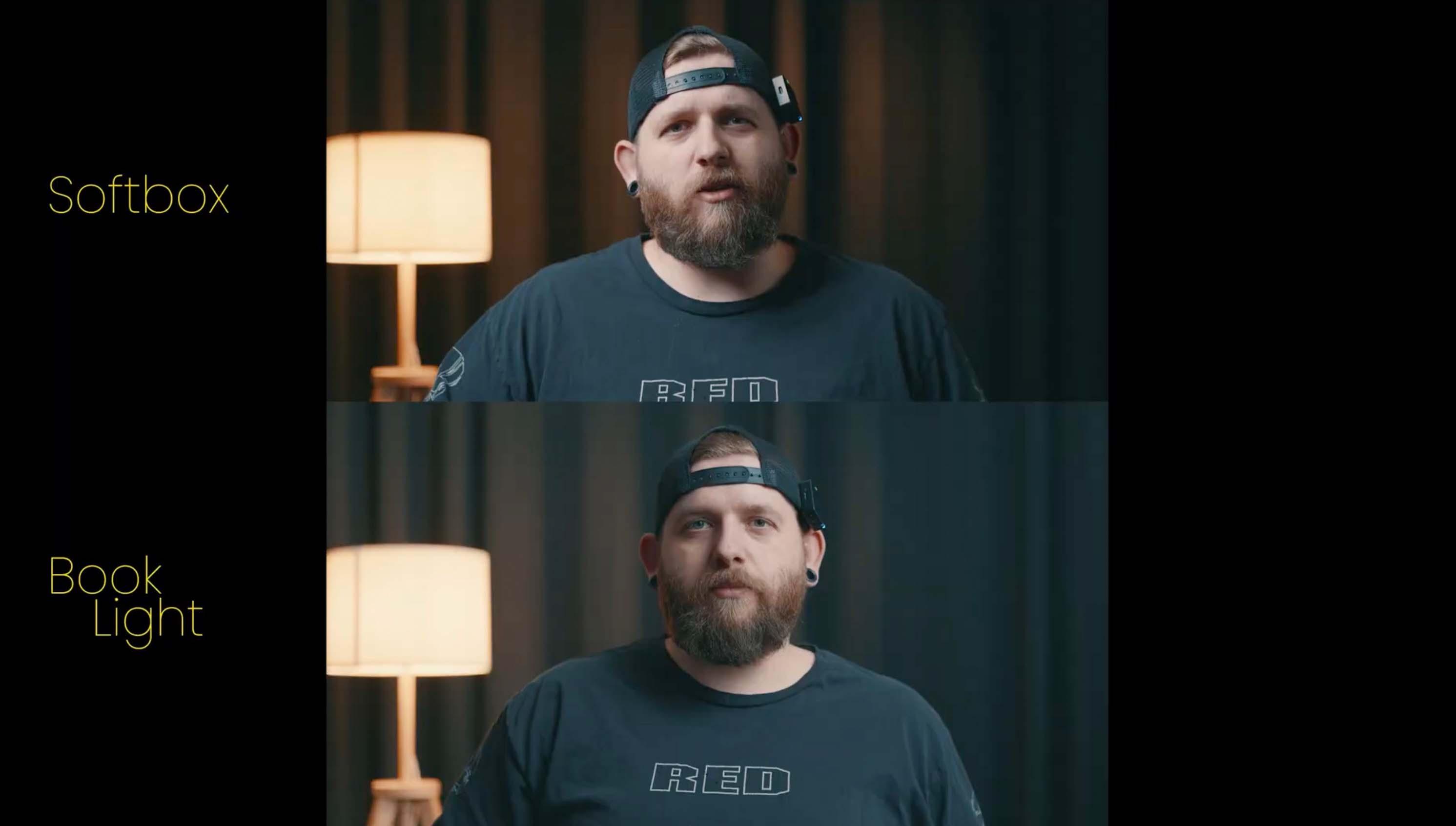 Porównanie miękkiego światła w dwóch wariantach: softbox i book light.