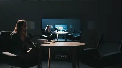 Szerokie ujecie na podcascie - Dramatyczne oświetlenie kontrowe dla podcastu